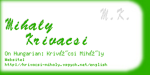 mihaly krivacsi business card